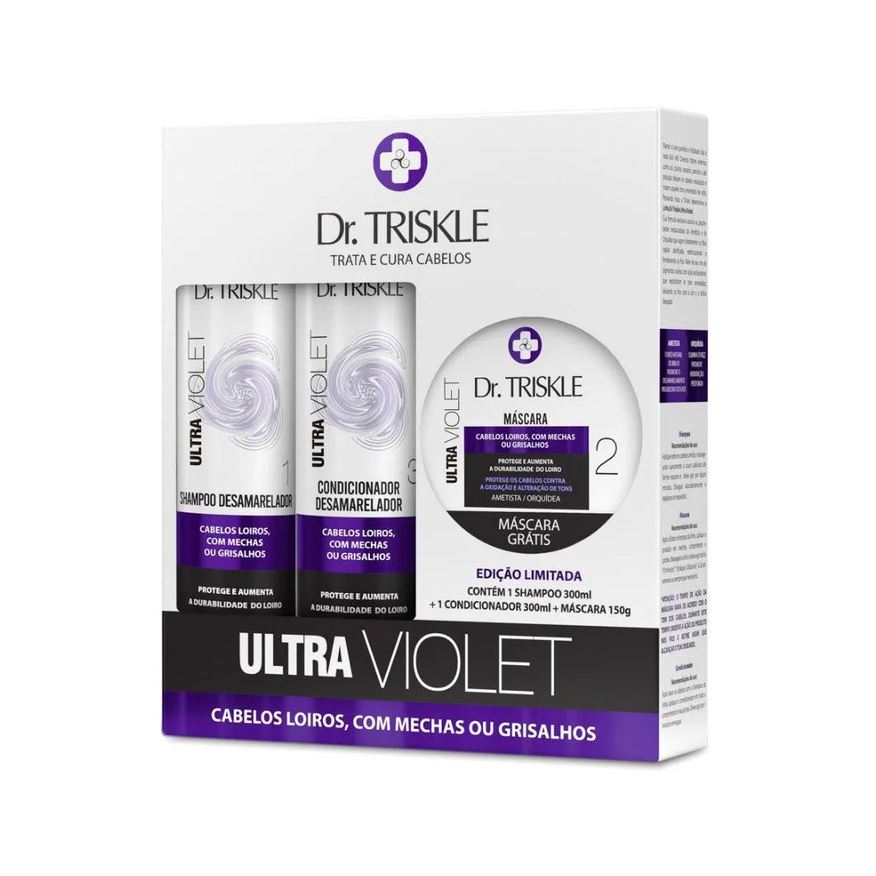 Triskle Kit Shampoo 300ml + Condicionador 300ml + Máscara 150g Dr Ultra Violet