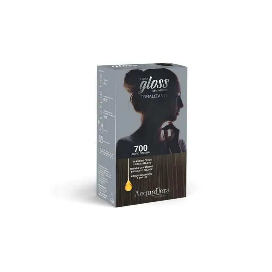 Acquaflora Tintura Tonalizante Kit Hidra Gloss 700 Louro Natural