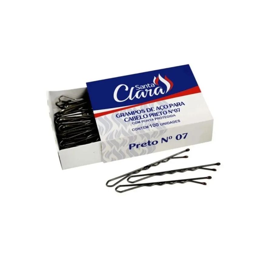 Santa Clara Grampos de Cabelo Ricca Nº7 Preto C/100un