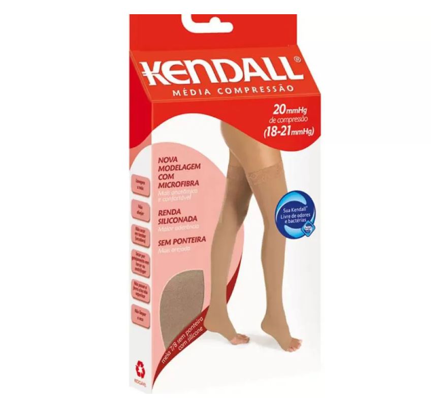 Kendall Meia 7/8 Media Compressão com Silicone Sem Ponteira 18-21mmhg M