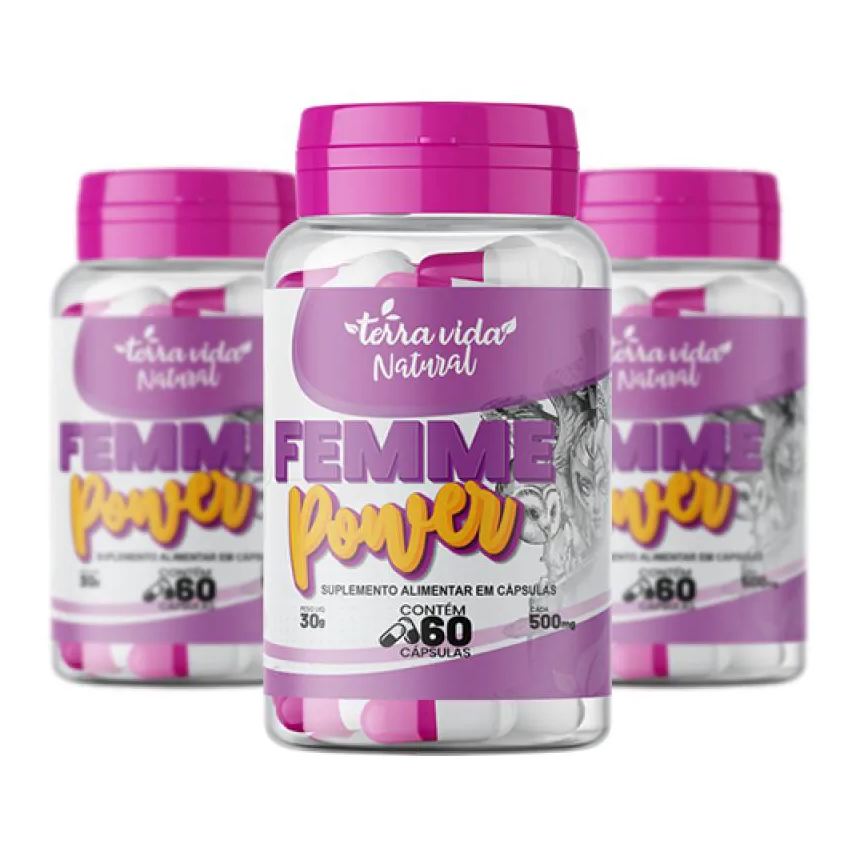Terra Vida Natural 3 Femme Power Massa Muscular Crescimento Bumbum, Coxas e Glúteos
