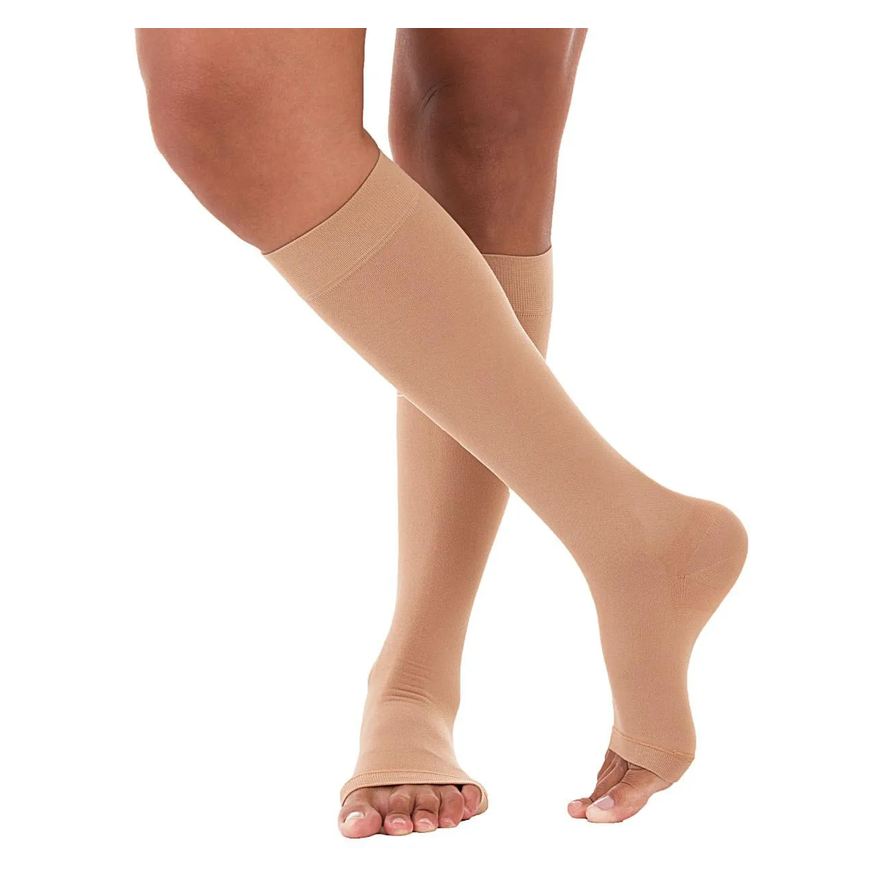 Venosan Meia de Compressão 3/4 Ultraline 4000 - Bege - 20-30mmhg - Pé Aberto - Tamanho Xg