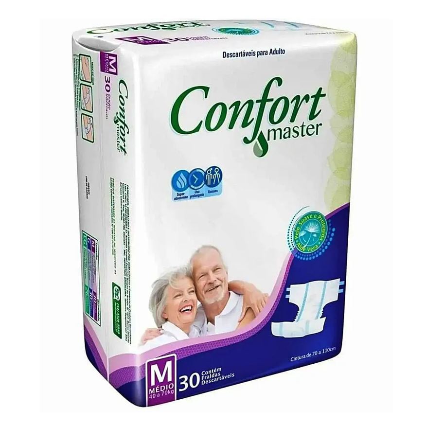 Confort Master Fralda Geriátrica M Absorção Intensa 30 unidades