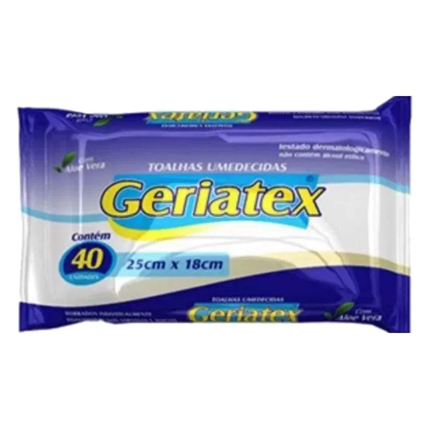 Geriatex Toalhas Umedecidas Uso Adulto - 40 unidades