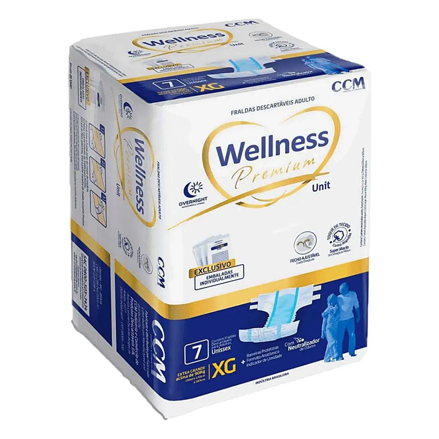 Wellness Fralda Geriátrica Premium Xg Absorção Intensa 8 unidades