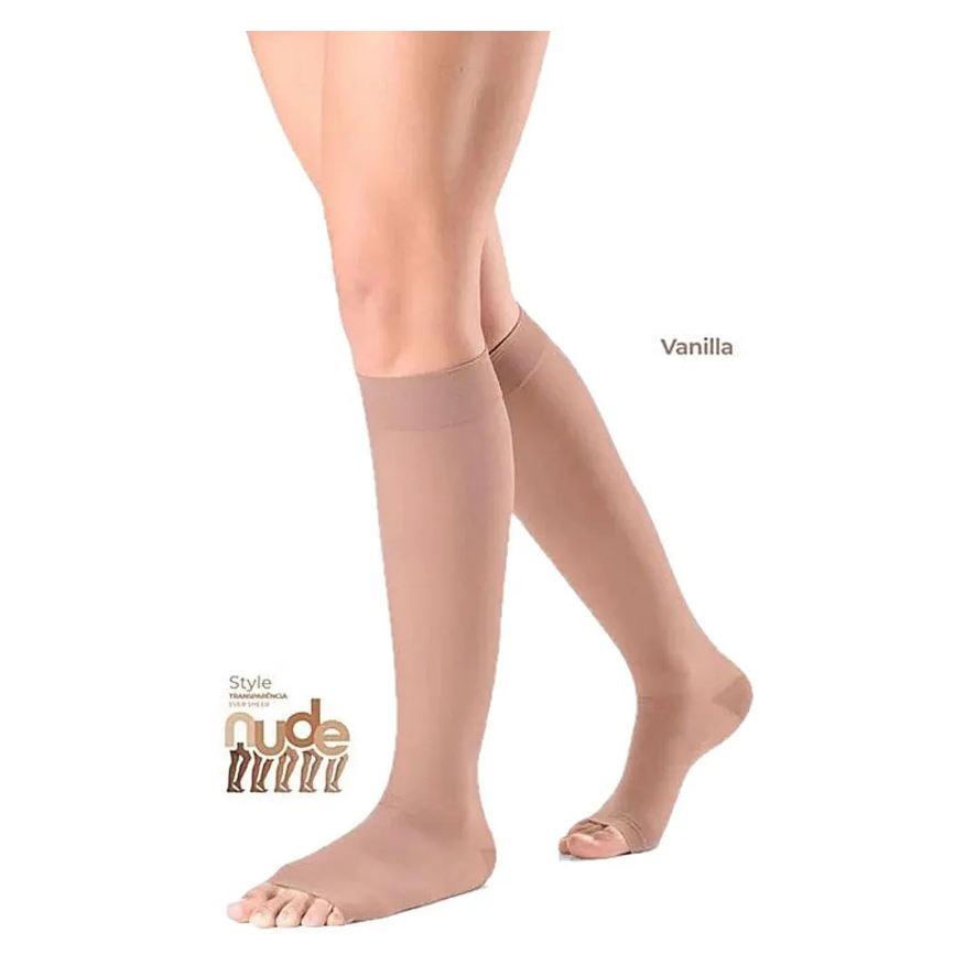 Sigvaris Meia 3/4 Ever Sheer 20-30mmhg Aberta Vanila M2