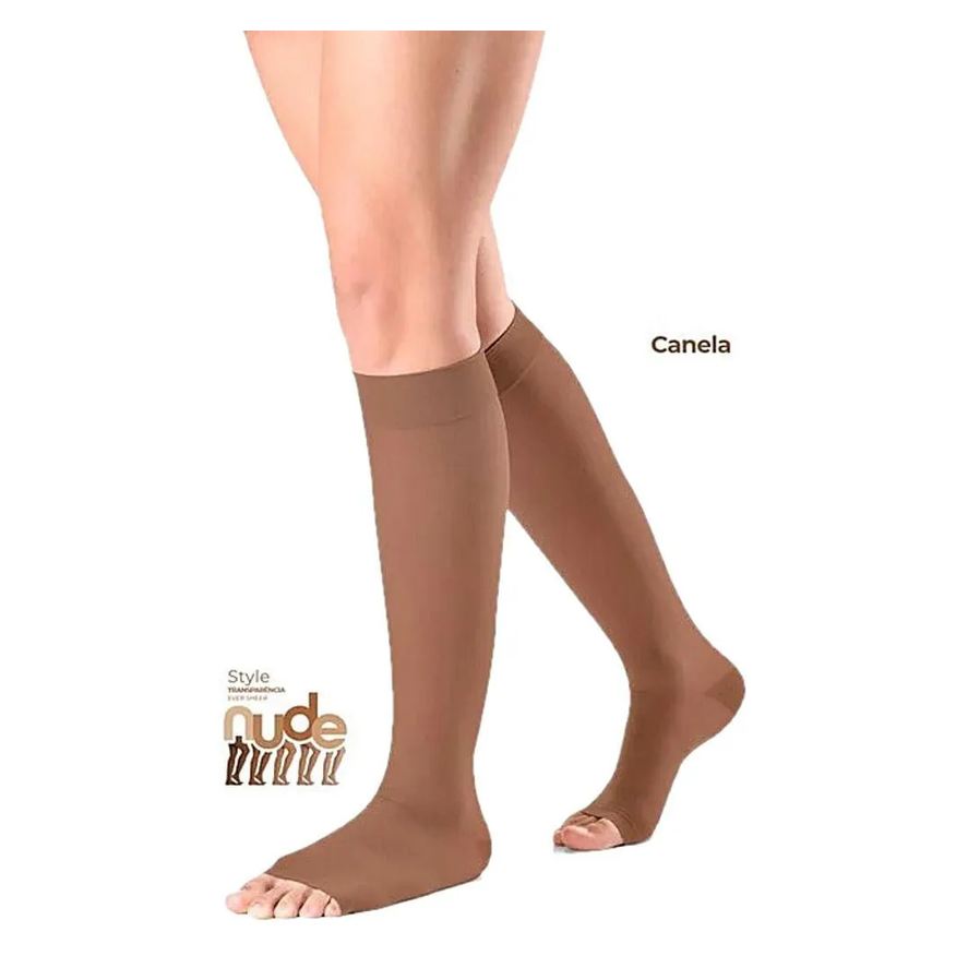 Sigvaris Meia 3/4 Ever Sheer 20-30mmhg Aberta Canela P2