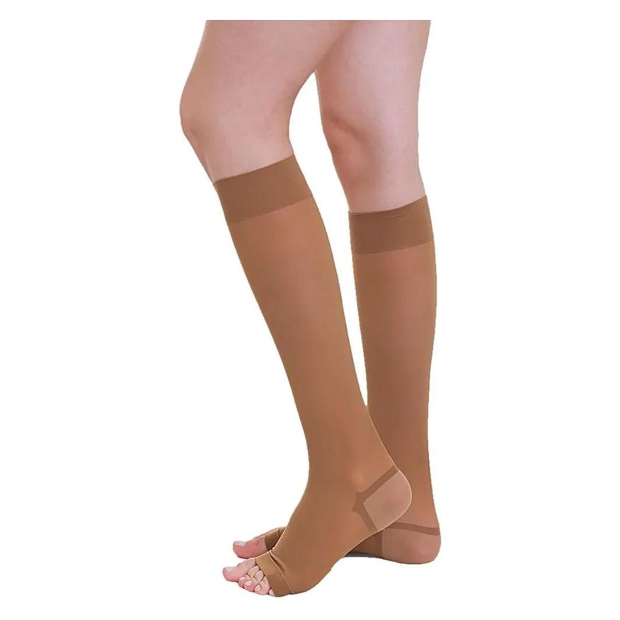 Venosan Meia de Compressão 3/4 6000 - Bronze - 20-30mmhg - Pé Aberto - Tamanho P