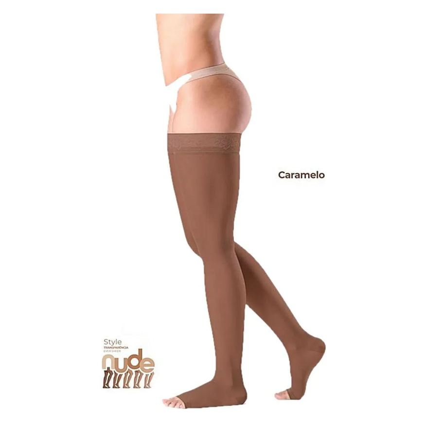 Artemidis Meia 7/8 Ever Sheer 20-30 Mmhg Aberta Caramelo Tam G2