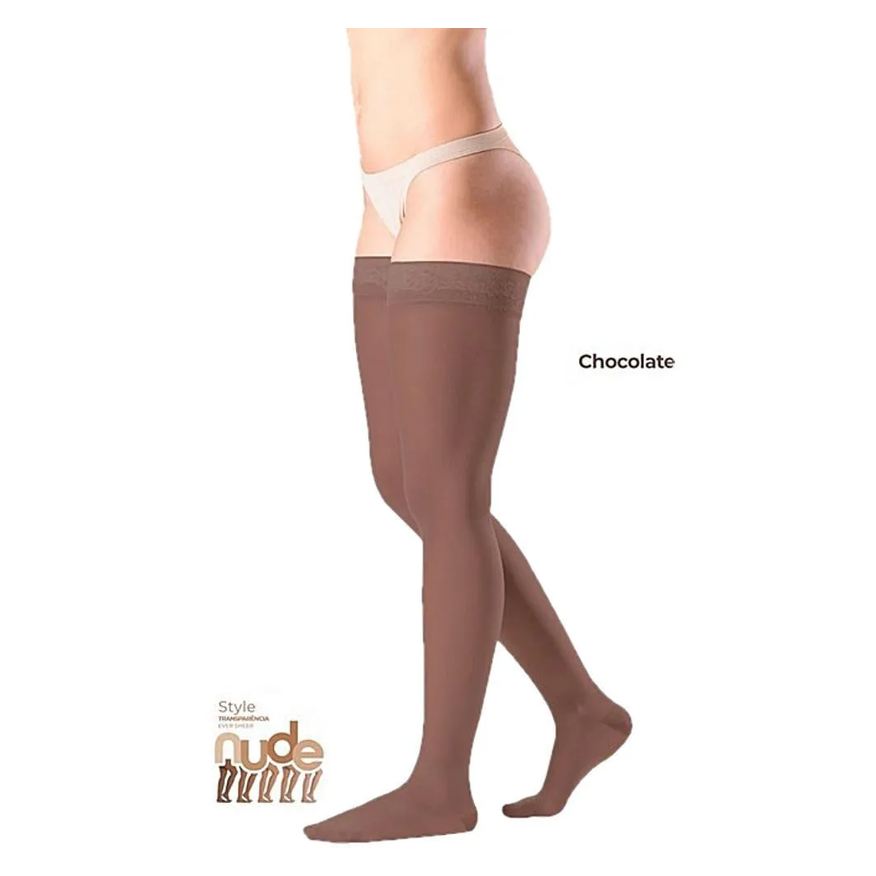 Sigvaris Meia 7/8 Ever Sheer 20-30 Mmhg Aberta Chocolate Tam M2
