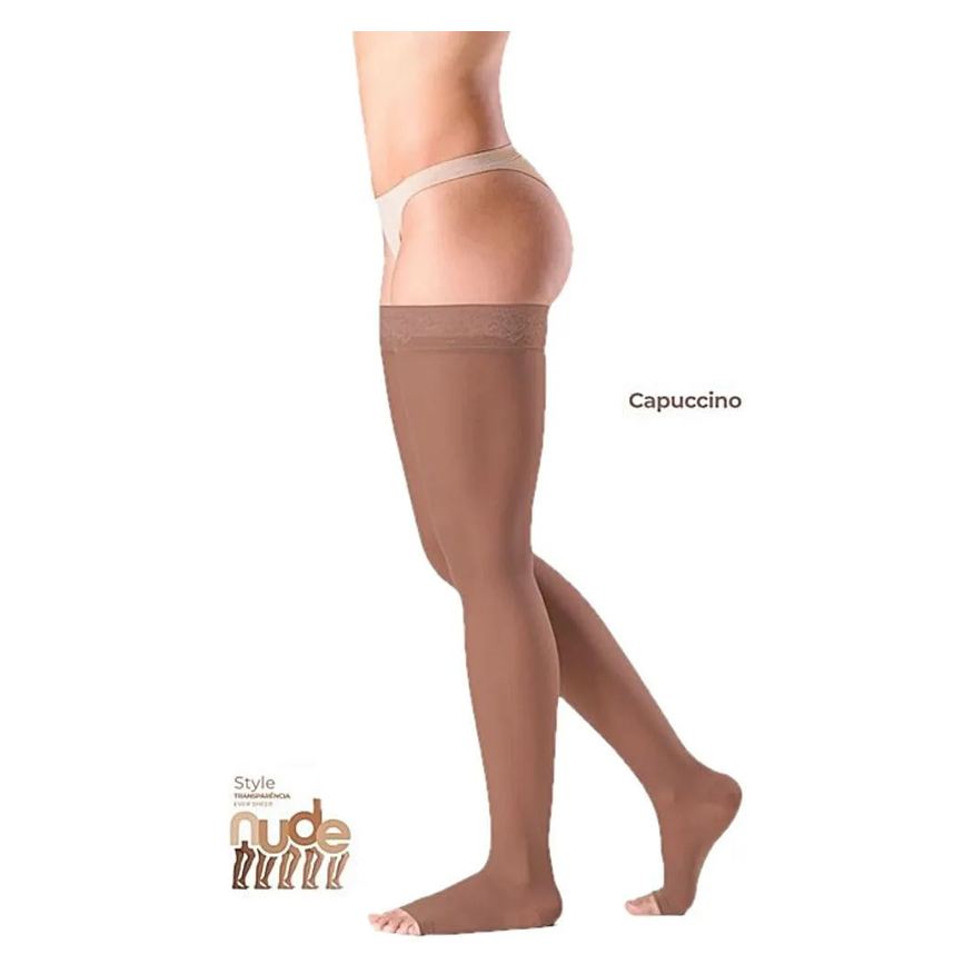 Sigvaris Meia 7/8 Ever Sheer 20-30 Mmhg Aberta Capuccino Tam M2