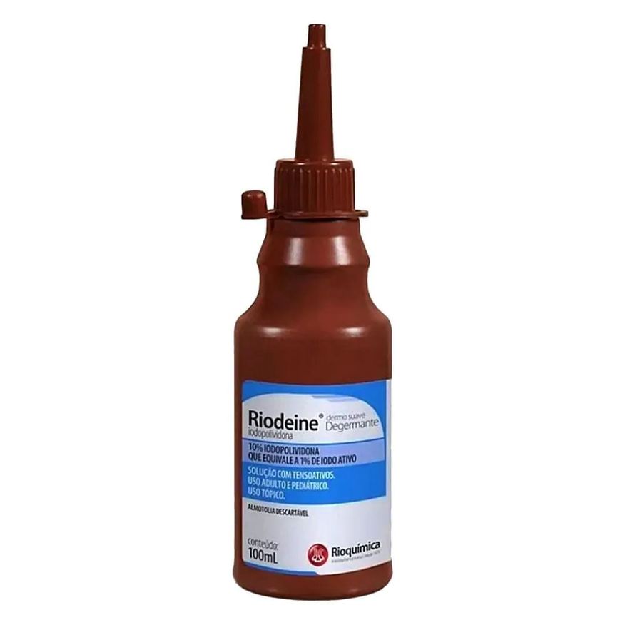 Iodopovidona Riodeine Degermante Dermo Suave 100ml - Unidade