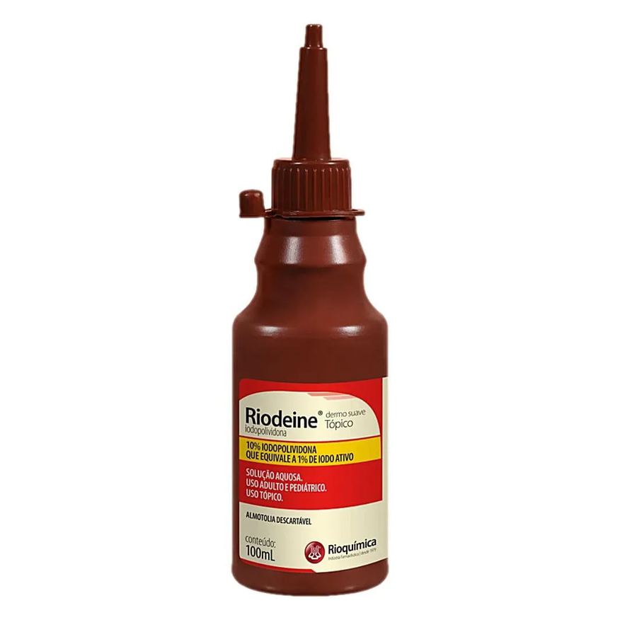 Rioquímica Riodeine Iodopolividona Dermo Suave Tópico 100ml - Unidade