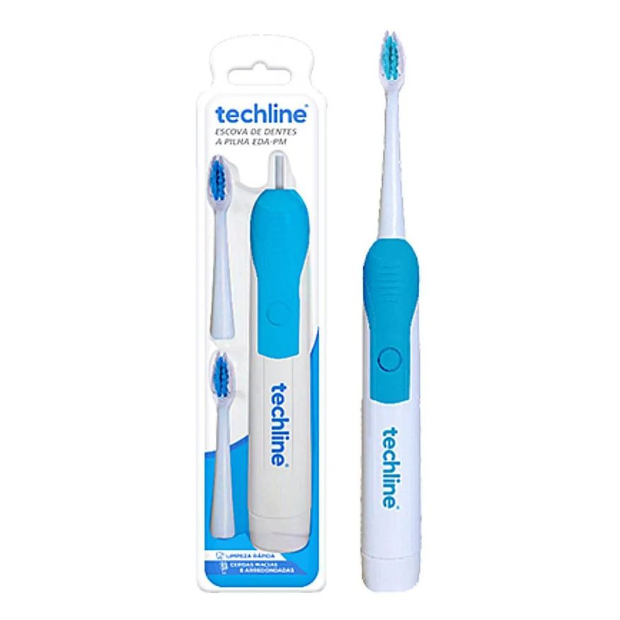 Tech Line Escova Dental Elétrica - Azul - Eda-01 - Techline