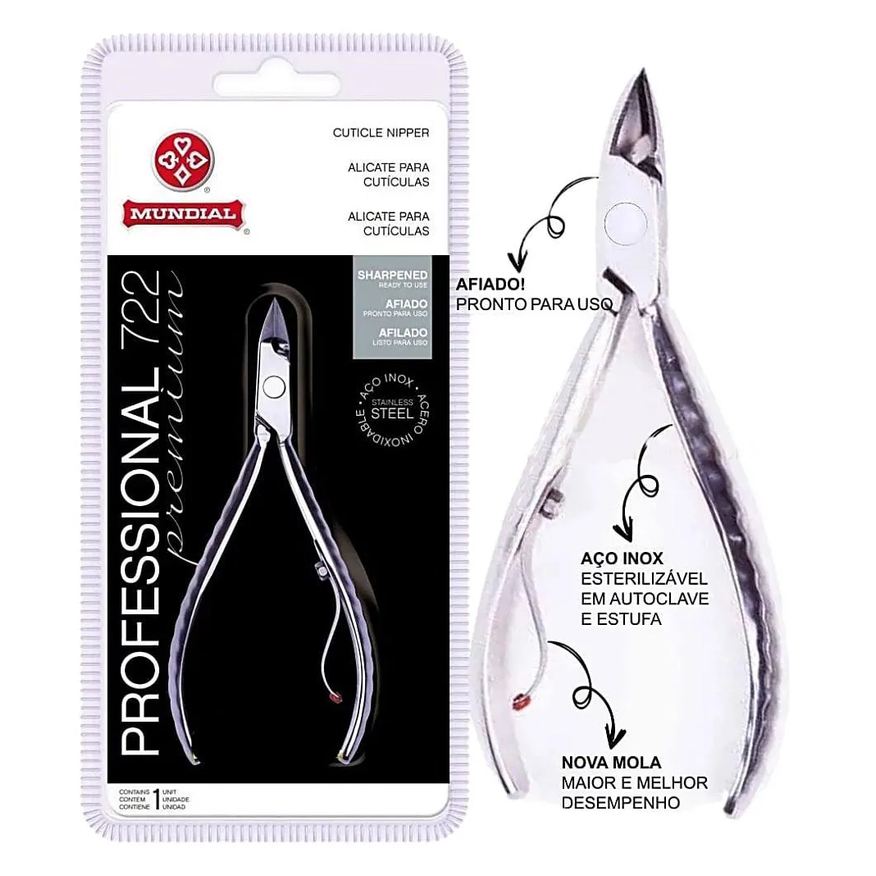 Cutícula Alicate Mundial 722 Professional - Unidade