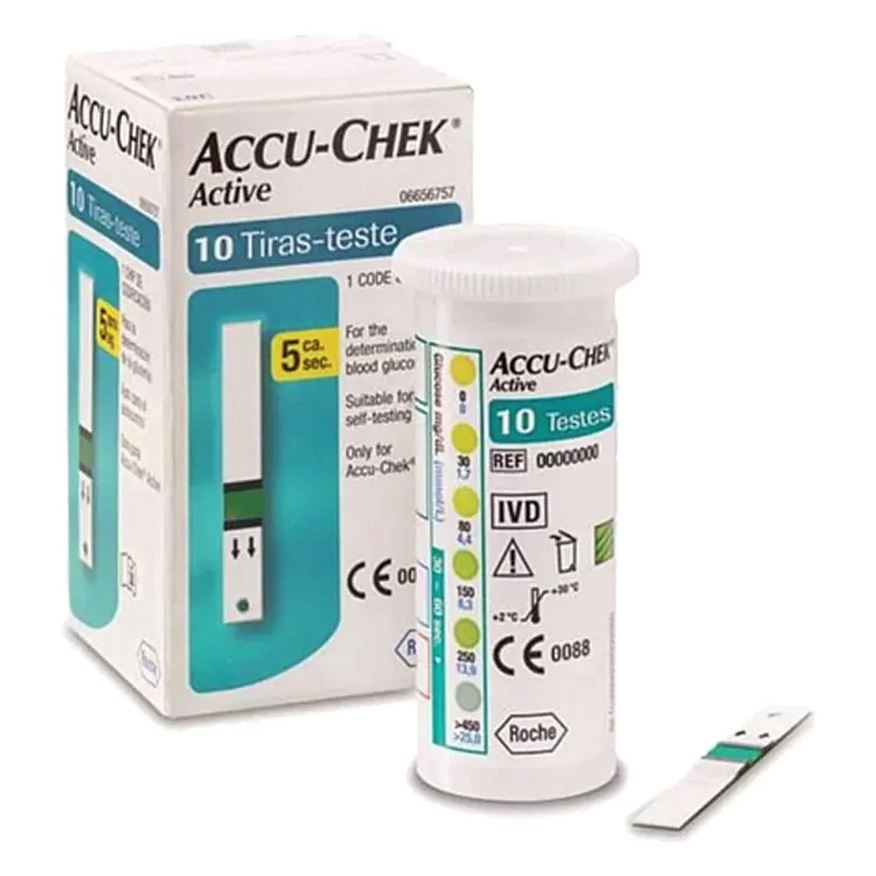 Roche Tiras Reagentes Accu-chek Active - 10 Tiras