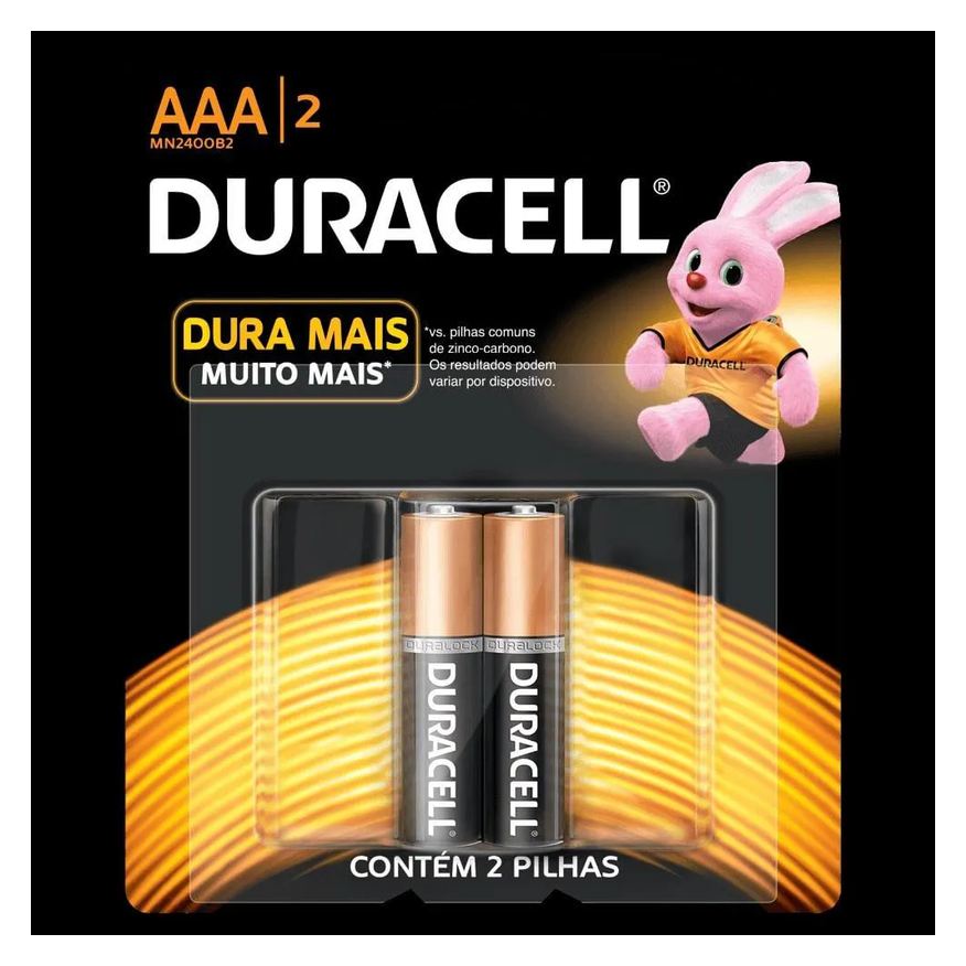 Alcalina Pilha Aaa Duracell 1.5v Palito - 2 unidades