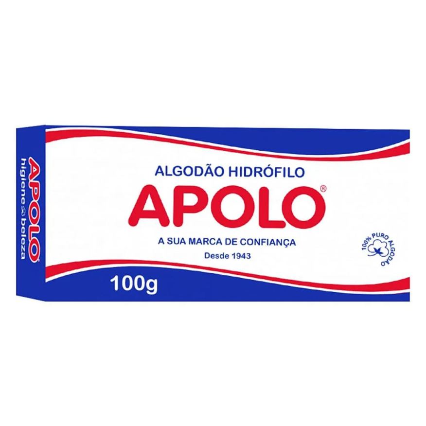 Hidrófilo Algodão Apolo 100g - Unidade