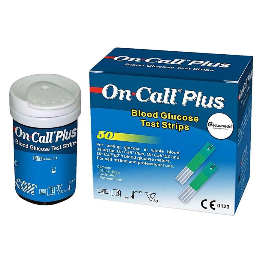 Medlevensohn Tiras Reagentes Frasco Teste Glicemia On Call Plus - 50 Und