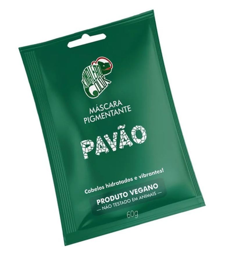 Kamaleão Color Sachê Máscara Tonalizante Pavão Verde Kamaleão 60g