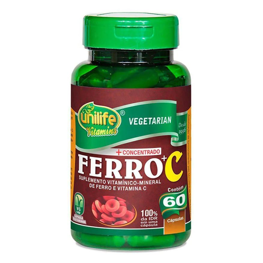 Unilife Ferro + Vit. C 500mg 60 cápsulas