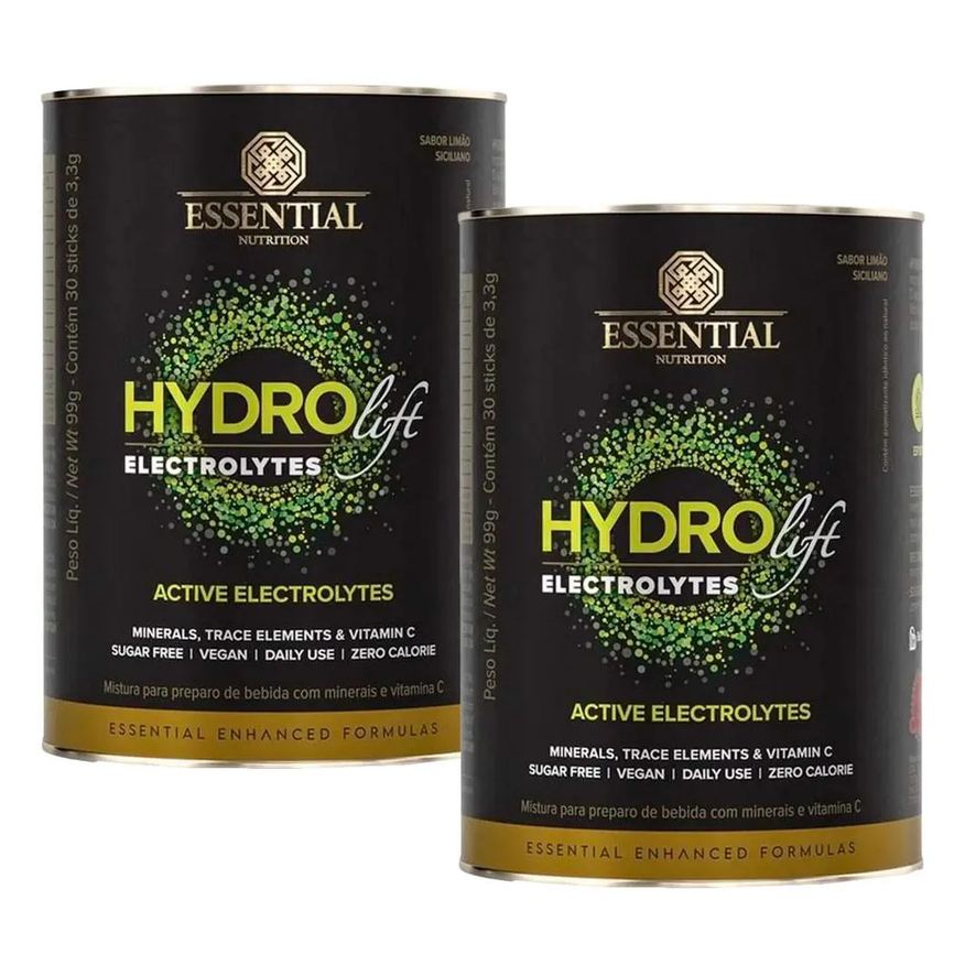 Essential Nutrition Kit 2x Hydrolift Electrolytes + Vitamina C - (30 Sticks Cada) - Limão
