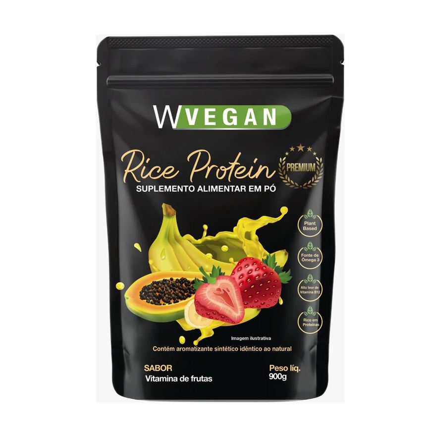 Moriale Odt Rice Protein Premium 900g Embalagem Refil Wvegan Sabor Vitamina de Frutas Vegano
