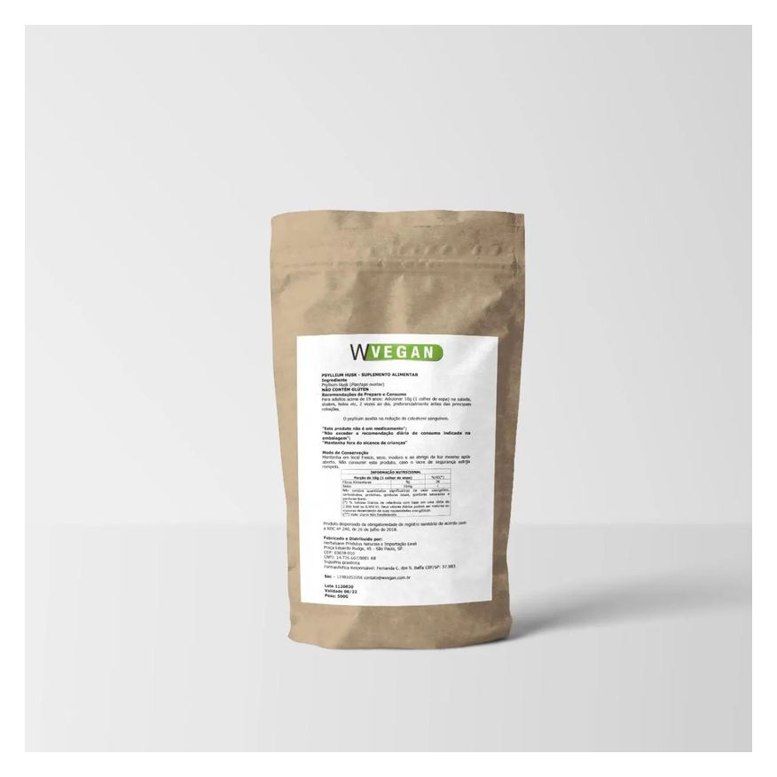 Moriale Odt Psyllium 500g Embalagem Refil Wvegan Psillium Vegano