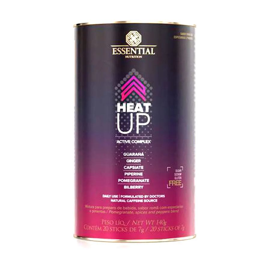Essential Nutrition Suplemento Heat Up Tubo Stick 7g 20 unidades