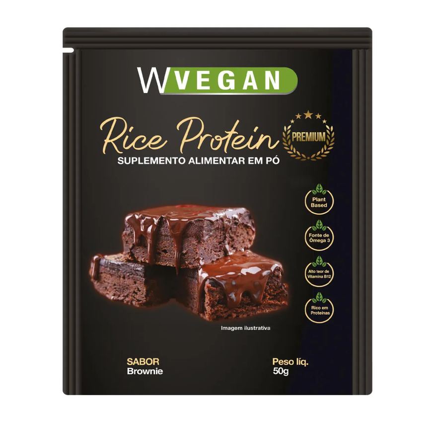 Moriale Odt Rice Protein Premium 50g com Dha Sache Wvegan Sabor Brownie