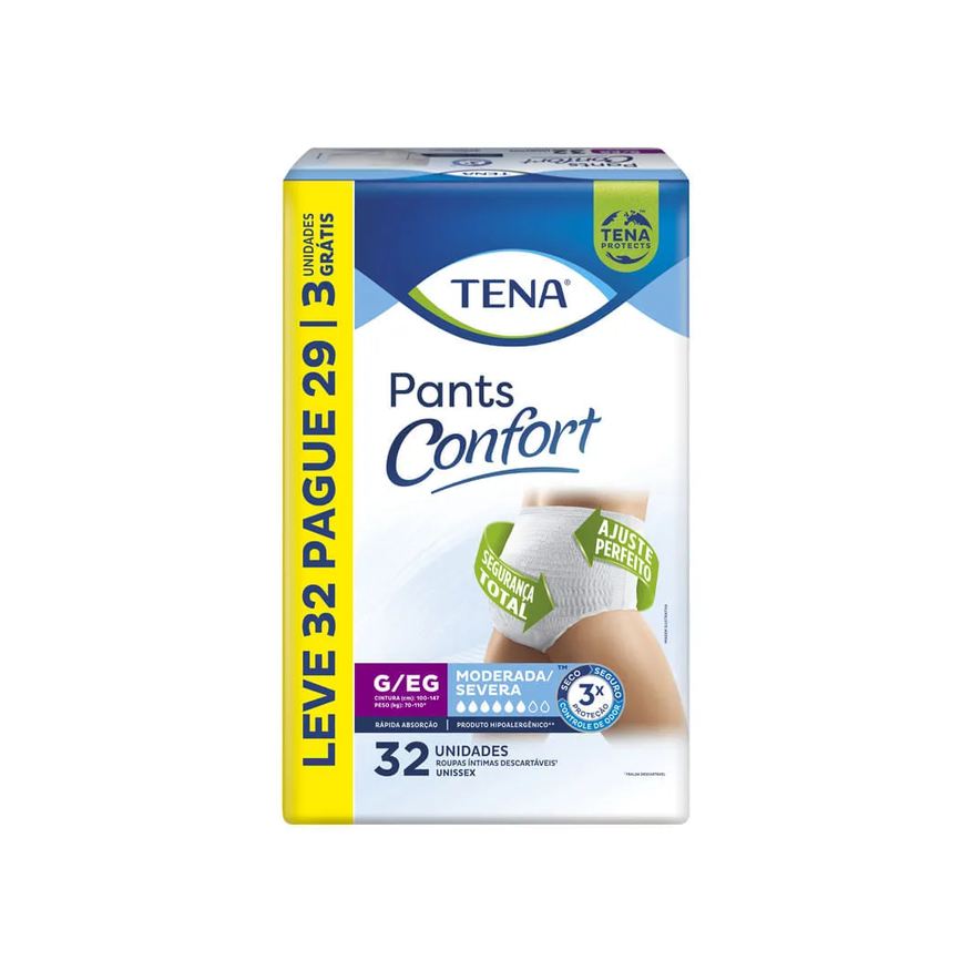 Intima Roupa Tena Pants Confort Tamanho G/eg 32