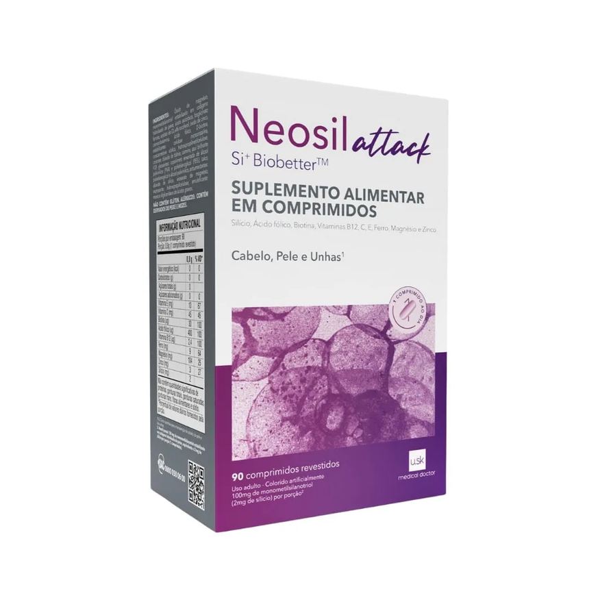 Alimentar Suplemento Neosil Attack Cabelo Pele E Unha 90 Comprimidos