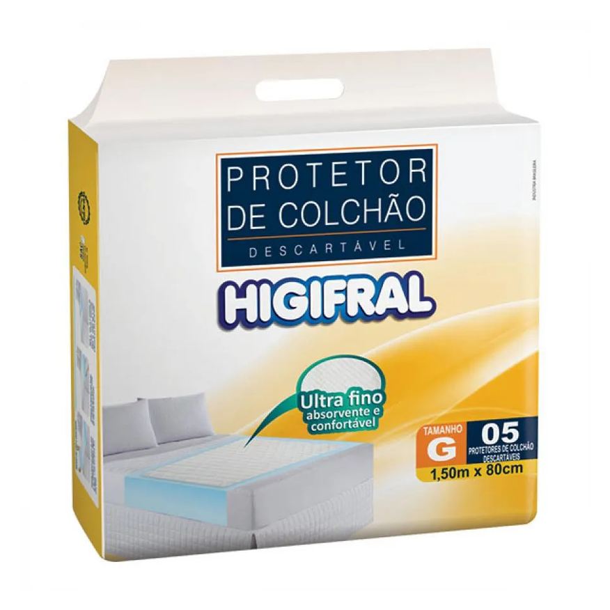 De Protetor Colchão Descartável Higifral Tamanho G Com 5 Unidades