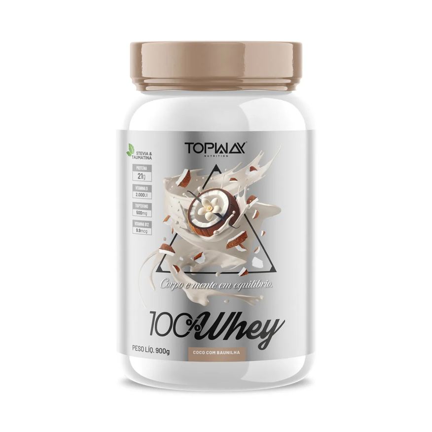 Protein Whey Topway 100% Concentrado Coco Com Baunilha 900g