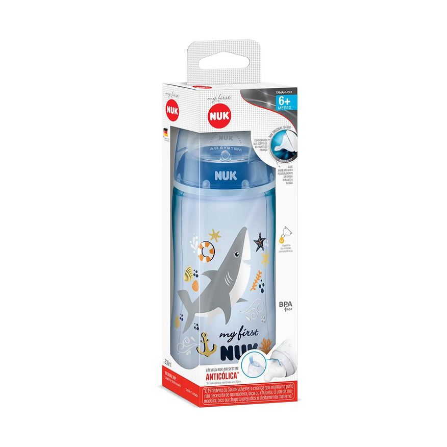 NUK Mamadeira My First Tamanho 2 Azul 300ml - 1 unidade