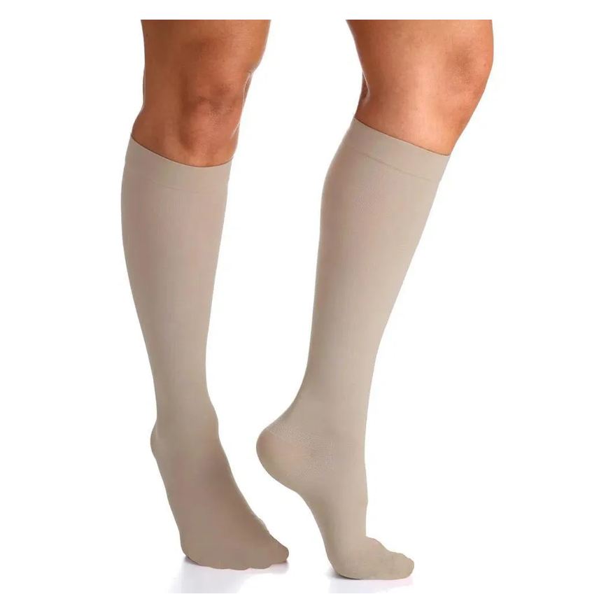 Sigvaris Meia de Compressão 3/4 Select Comfort Premium - Ponteira Fechada - Natural - 20-30mmhg - Tamanho Gg3