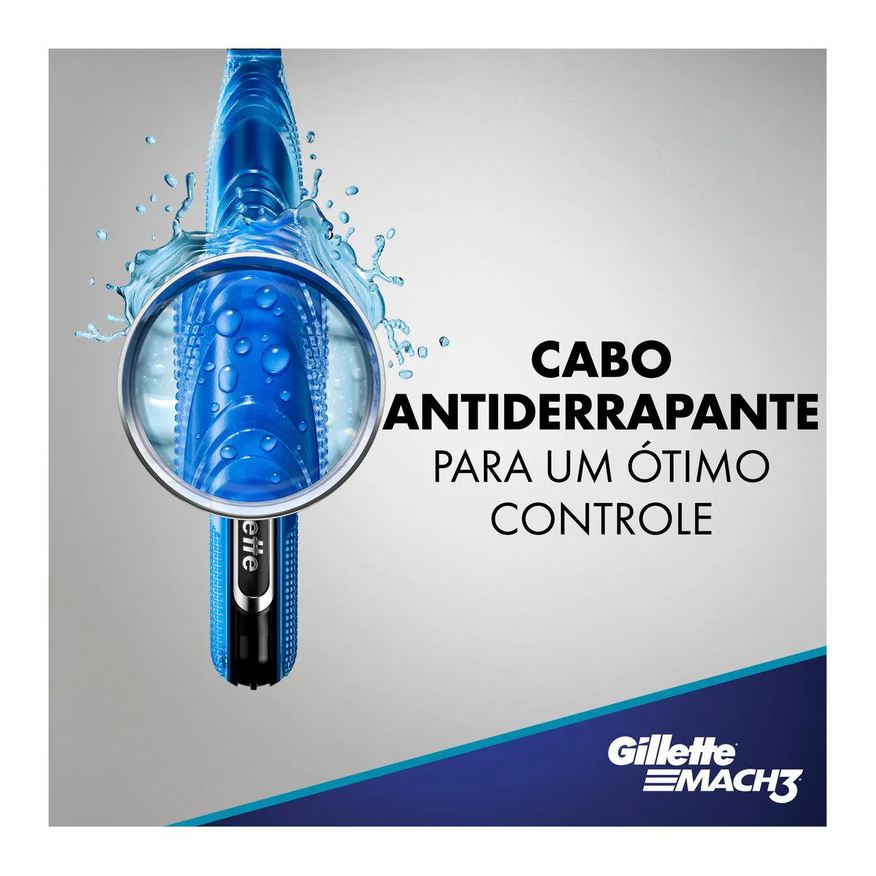 Gillette Aparelho de Barbear Mach3 Acqua Grip + 1 cartucho