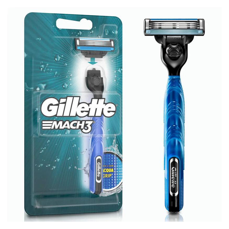 Gillette Aparelho de Barbear Mach3 Acqua Grip + 1 cartucho
