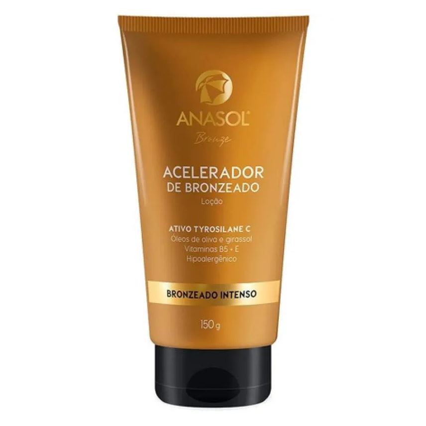 ANASOL ACELERADOR DE BRONZEADO LOçãO - ÓLEOS DE OLIVA E GIRASSOL / VITAMINA B5 + E - HIPOALéRGICO 150g