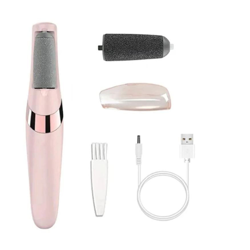 de Removedor Calos Portátil Lixa Elétrica Esfoliador para Os Pés Recarregável Via Usb Rosa