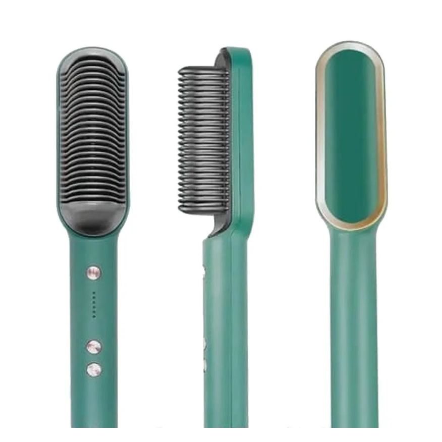Dark Chapinha Escova Secadora Profissional de Cabelo Pente Alisamento Elétrico Verde