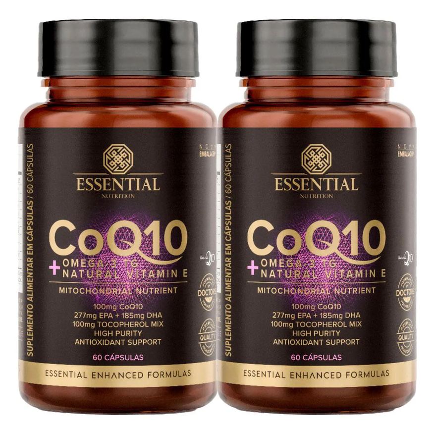 Essential Nutrition Kit 2x Coenzima Q10 + Omega 3 Tg + Vitamina e - 60 Cápsulas Cada