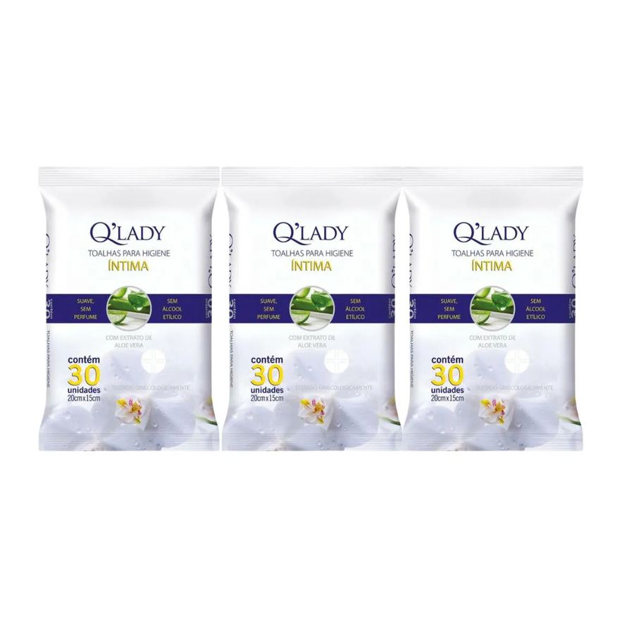 Q'Lady Kit C3 Toalhas Descartável Higiene Íntima C30 – Q Lady