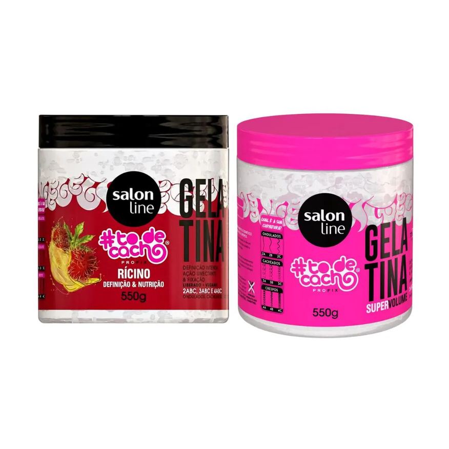 Salon Line Kit C2 Gel Gelatina To de Cachos Profix 550g