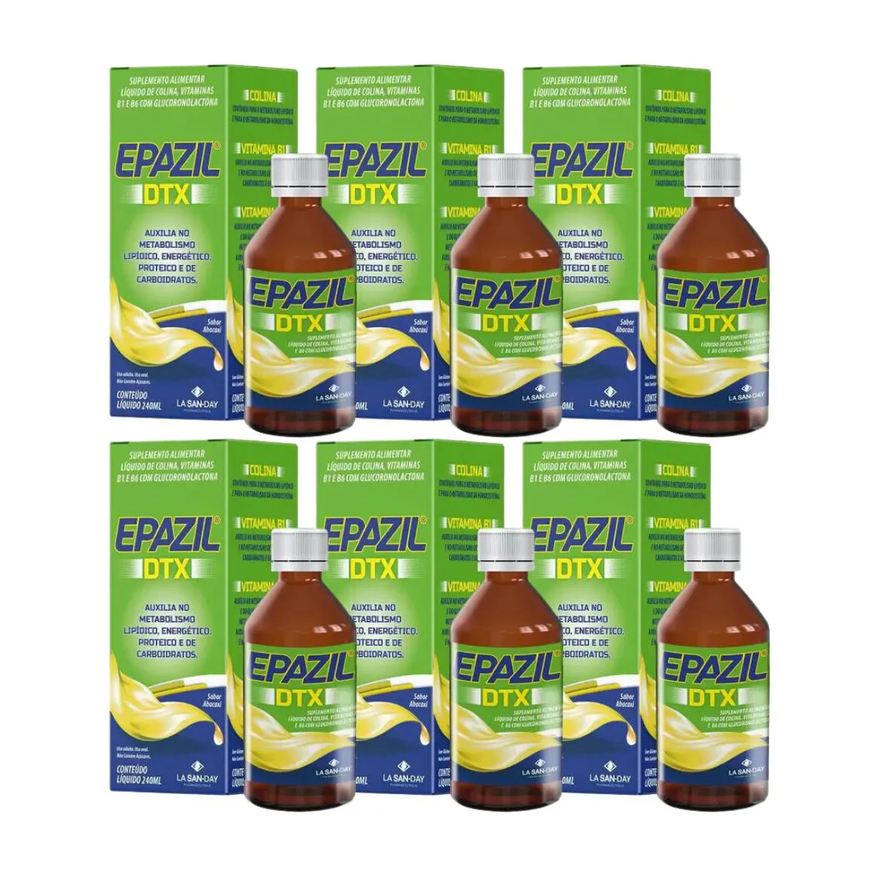 La San Day Kit com 6 Frascos Vitamina Epazil Dtx 240ml