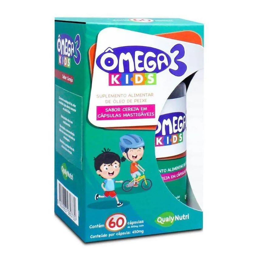 Qualynutri Omega 3 Kids 450mg 60cpr Mastigaveis Cereja