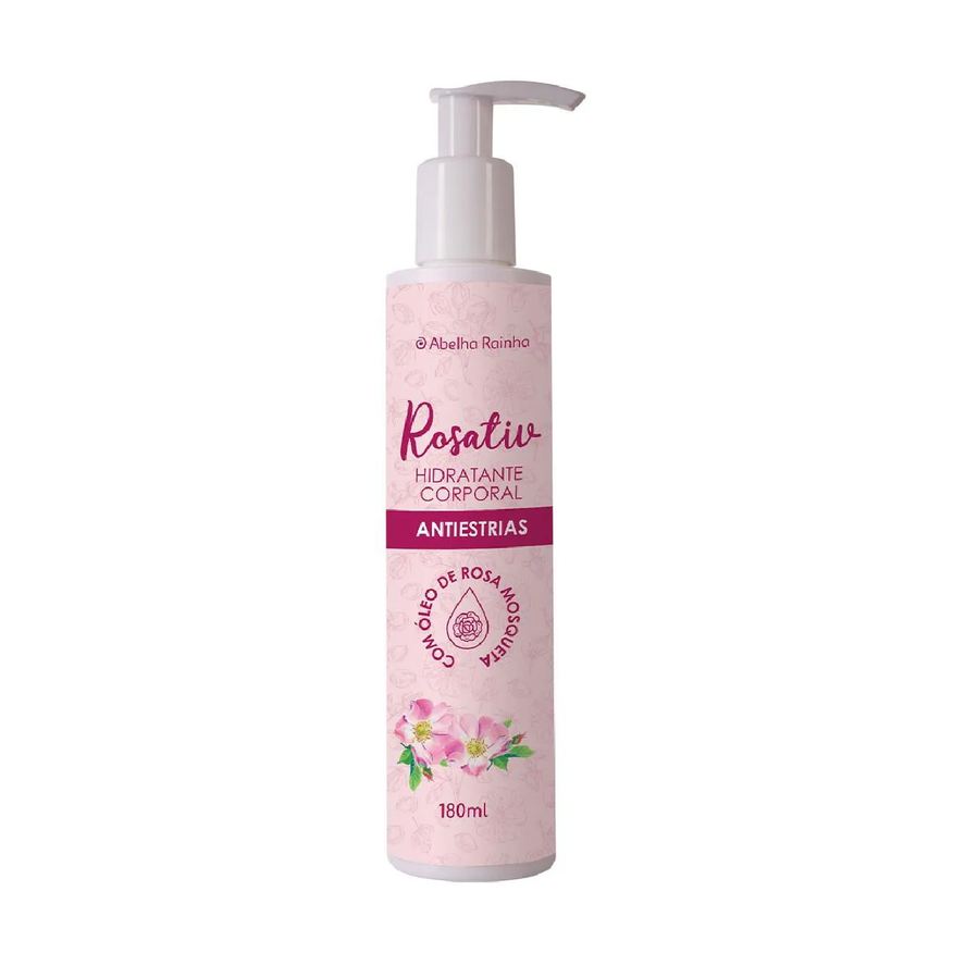 Abelha Rainha Hidratante Corporal Antiestrias Oleo Rosa Mosqueta Rosativ 180ml