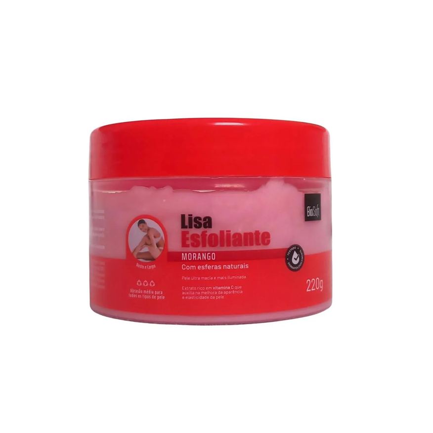 Bio Soft Creme de Esfoliação para o Rosto e Corpo Morango Vitamina C