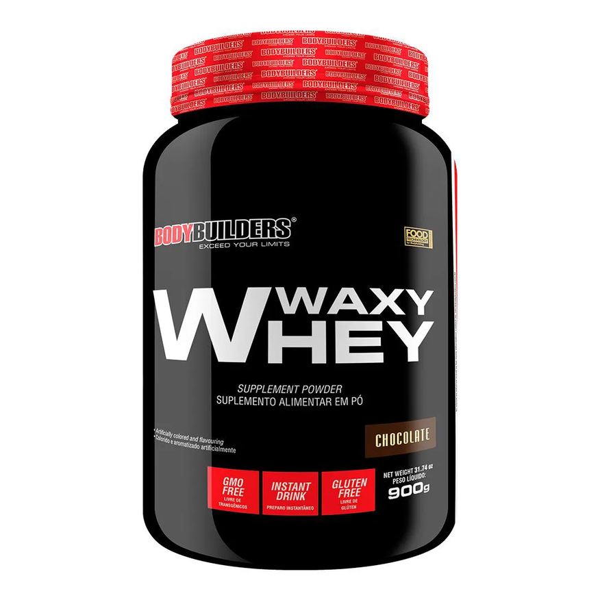 Bodybuilders Whey Protein Waxy Whey Pote 900g - Suplemento para Definição e Performance - Morango