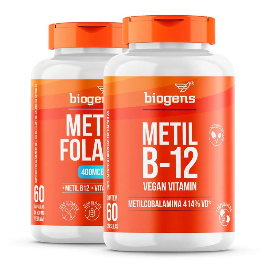 Biogens Kit 2x Metil Folato + Metil B12 60 Cápsulas